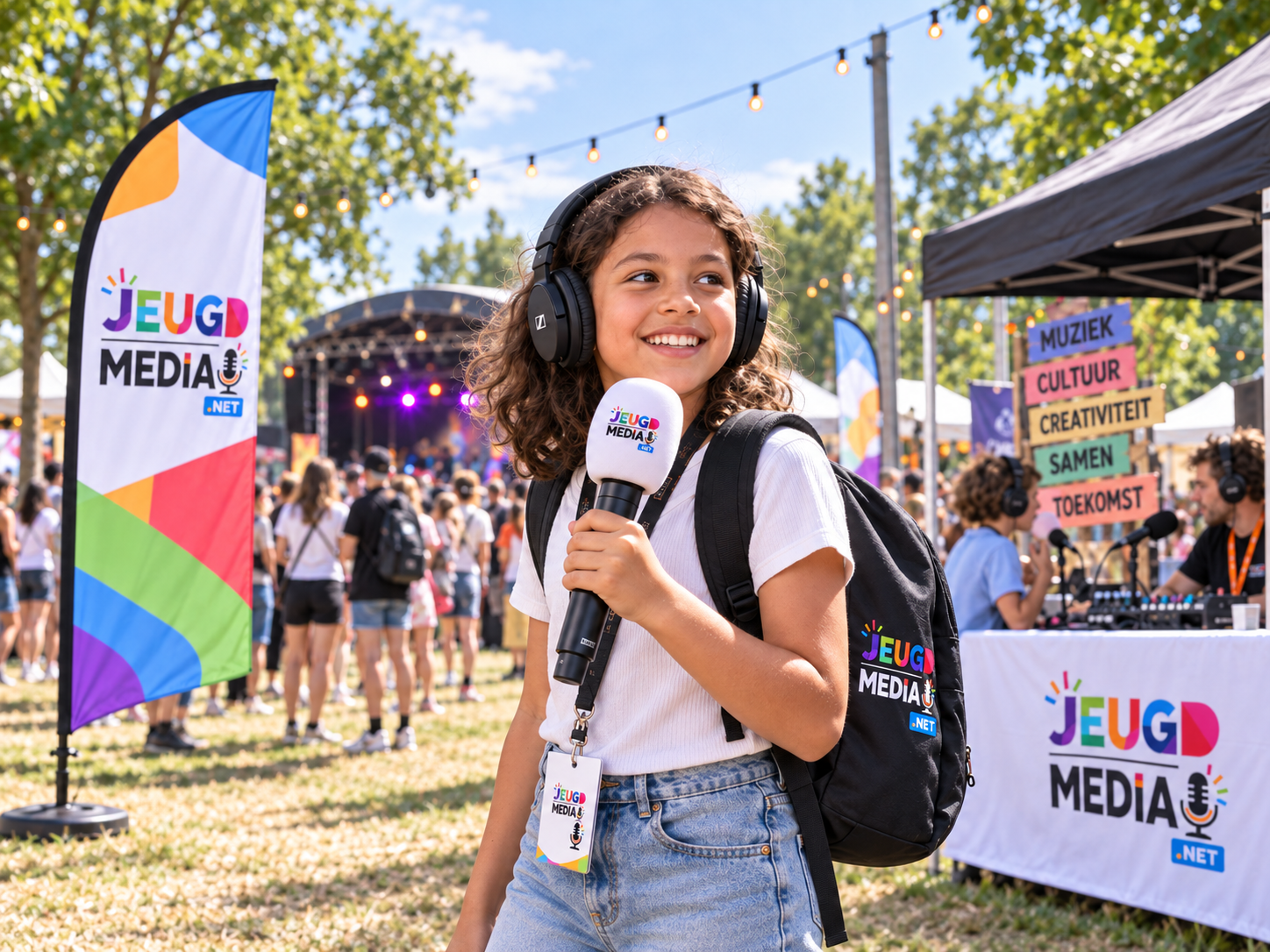 Jeugdmedia.net reporter tijdens een evenement